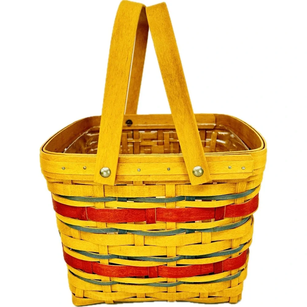 Longaberger AMERICAN‎ CELEBRATION PICNIC TOTE w/ Riser Liner Protector 2007